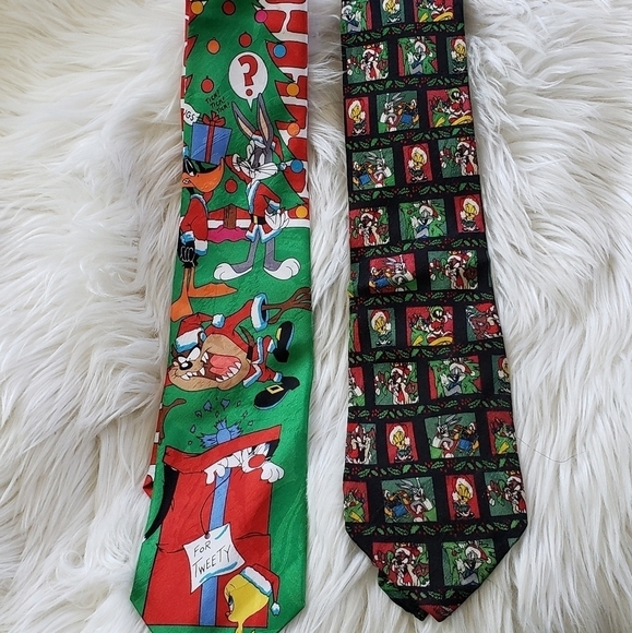 Vintage Christmas looney Tunes Ties bundle - Picture 1 of 3